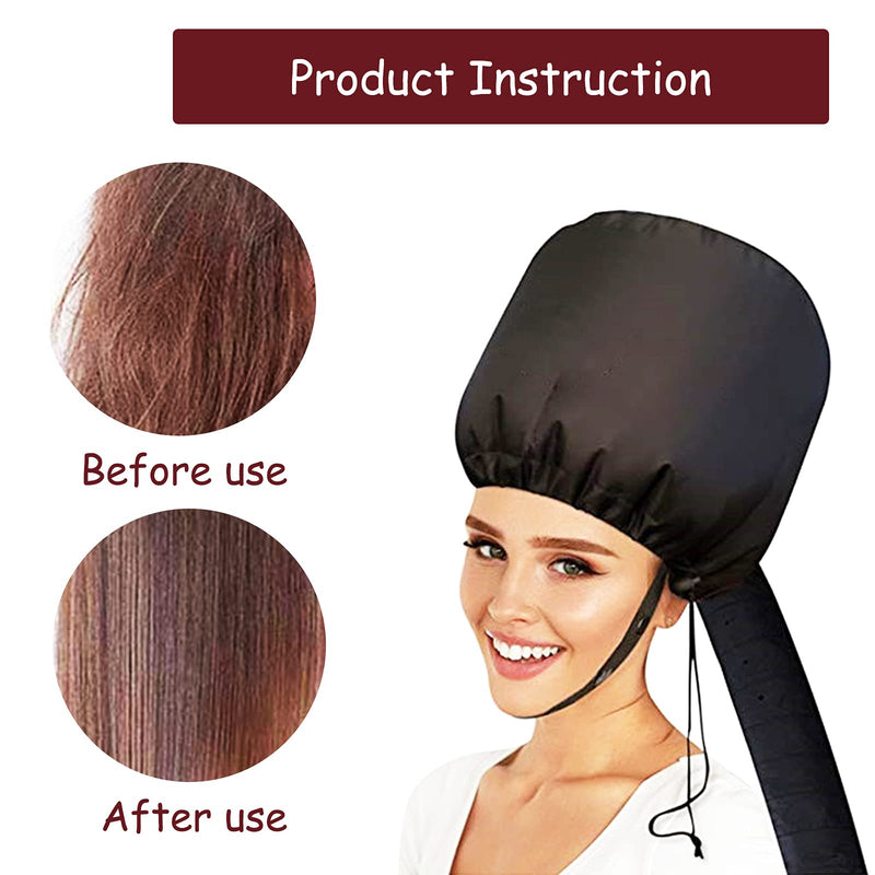 [Australia] - hadio Bonnet Hood Hair Dryer, Adjustable Hair Dryer Hood Bonnet for Hand Held Hair Dryer Cap Bonnet, Stretchable and Extended Hose Length Hair Drying Bonnet for Hair Care, Styling &Deep Condition 