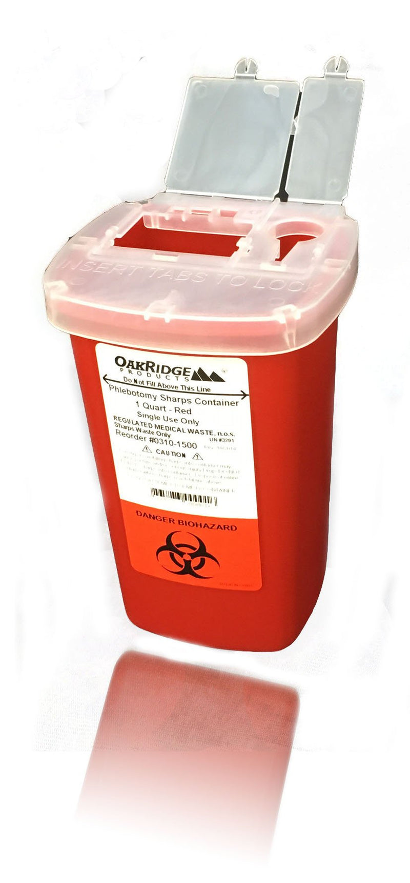 [Australia] - 1 Quart Size (Pack of 3) | Oakridge Products Sharps Container with Flip Lid | for Diabetics 
