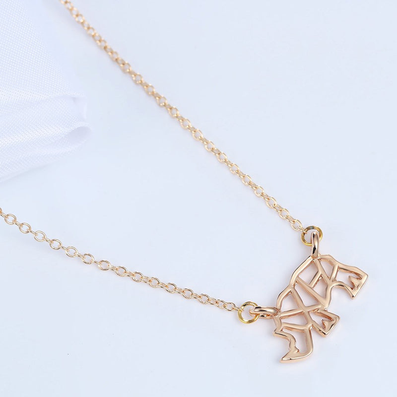 [Australia] - WLL Origami Rhinoceros Animal Rhino Necklaces Pendants Birthday Jewelry Gift for Girls Women gold 