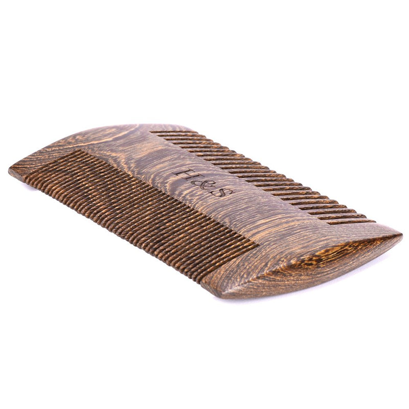 [Australia] - H&S Wooden Beard Comb Anti Static Moustache Pocket Comb Wood Coffee Sandalwood for Men 