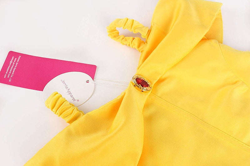 [Australia] - JerrisApparel Princess Dress Off Shoulder Layered Costume for Little Girl Yellow With Accessories 2 Years 