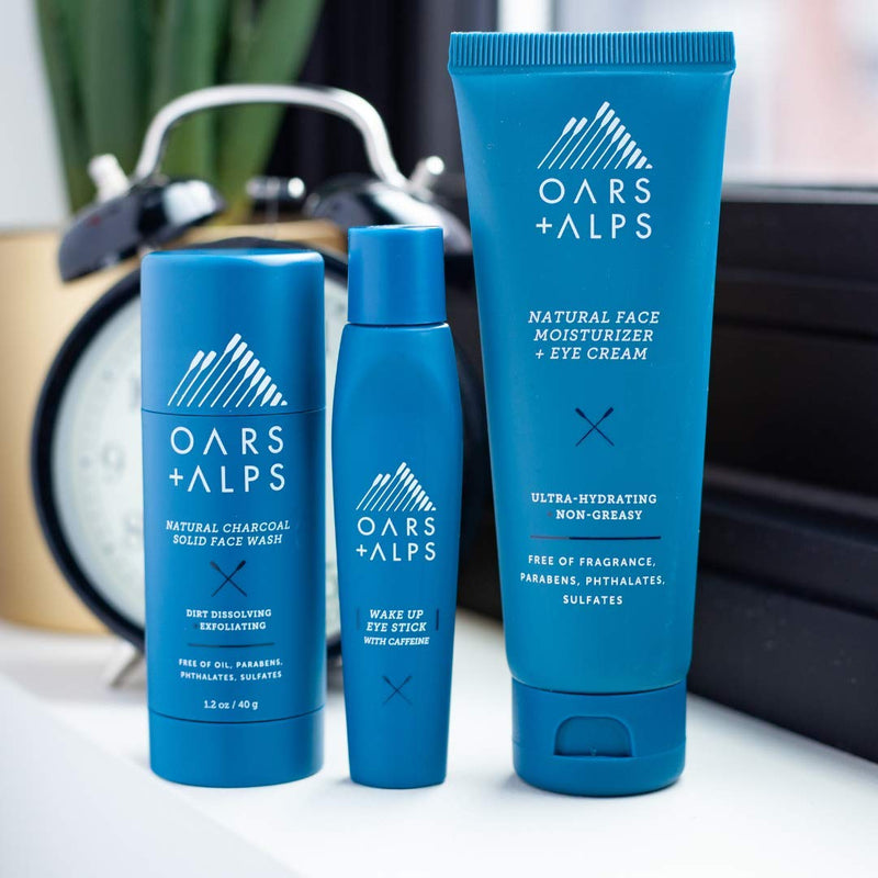 [Australia] - Oars + Alps Natural Skin Care Kit, Gift Set Including Face Wash, Eye Roller, and Moisturizer, Vegan and Gluten Free 