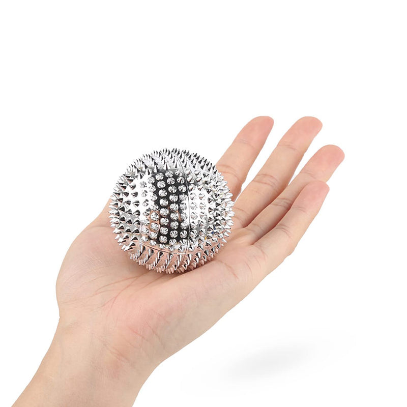 [Australia] - 2 Pcs Magnetic Acupressure Balls with 2 Pcs Massage Rings, Hand Massage Ball, ABS Massage Ball, Small Hand Massager, Silver Hand Massage Ball, Gold Mini Finger Massager. 