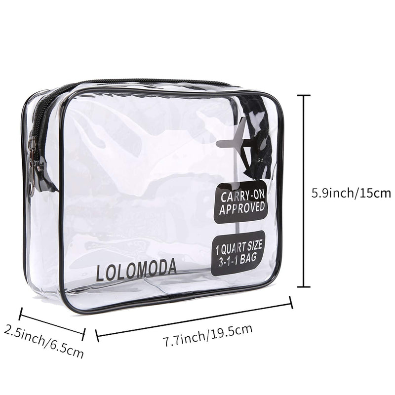 [Australia] - Transparent Toiletry Bag, 2 Transparent Aeroplane Bags, Cosmetic Bag for Suitcase, Toiletry Bag for Transporting Liquids, Transparent Toilet Bag for Men and Women Black 