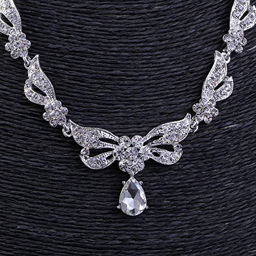 [Australia] - Wedding Sets For Women Bling Bride Hair Accessories Tiaras Earrings Necklace Wedding Jewelry Sets A 