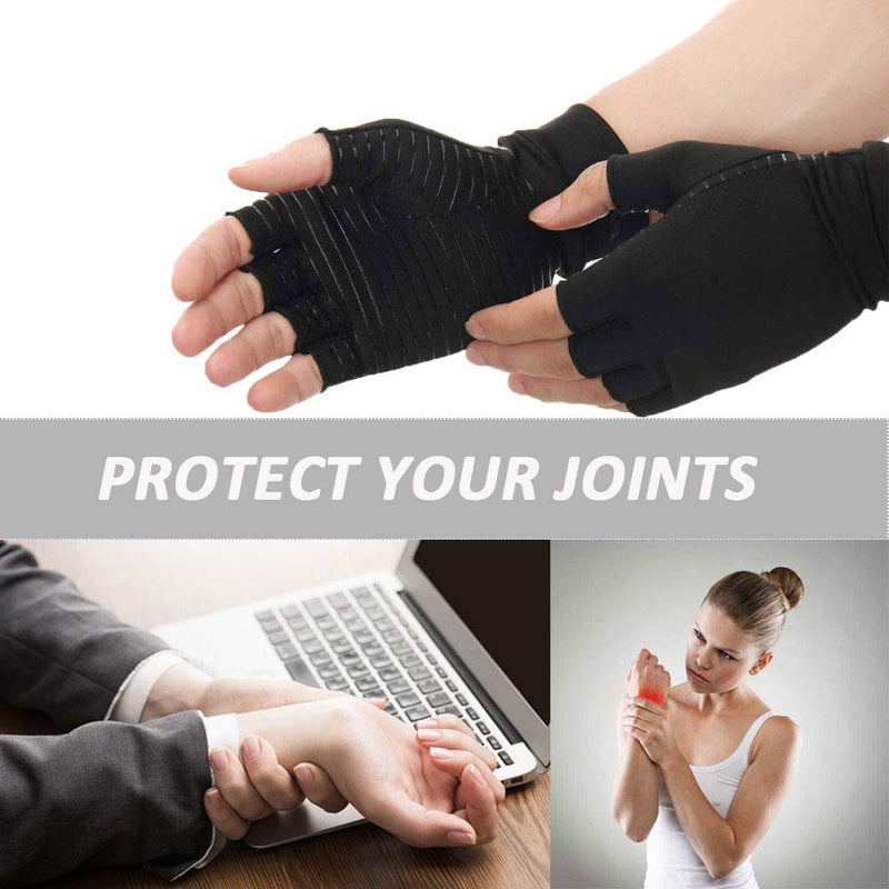 [Australia] - Arthritis Gloves,New Material, Compression for Arthritis Pain Relief Rheumatoid Osteoarthritis and Carpal Tunnel, Premium Compression & Fingerless Gloves (Black, L)… 