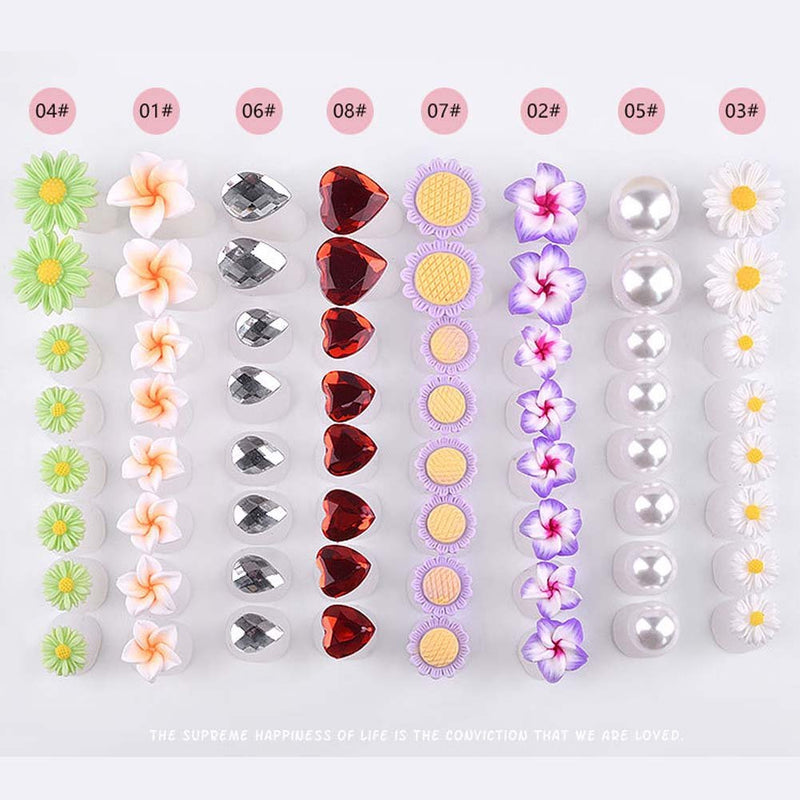 [Australia] - Lookathot 8PCS/SET Soft Silicone Finger Toe Separators Spacers CushionsToes Dividers Nail Art Manicure Pedicure DIY Tools Reusable #1 White Flowers(8PCS) 