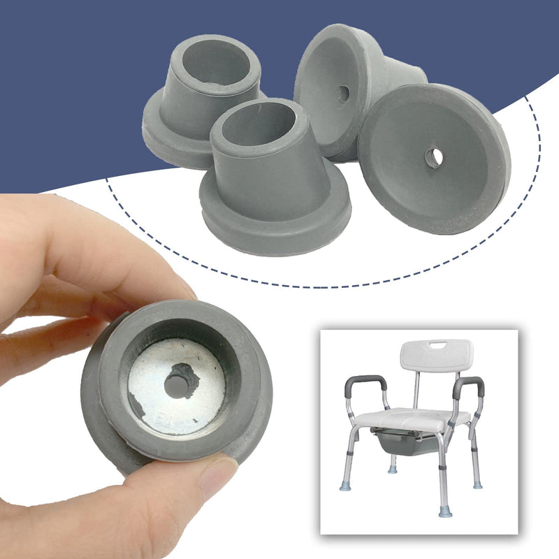 [Australia] - HXCH Replacement Feet for Bath Chair, Shower Toilet Seat Stools & Transfer Bench Anti-Slip Angled Cap for Disable Elderly, 1 I.D, 4 Pcs, Grey, 18*16*3cm 