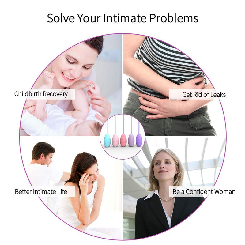 [Australia] - Kegel Weighted Exercise Balls - Doctor Recommended:for Pelvic Floor Tightening & Strengthen Bladder Control for Beginners to Advanced -Prevent Prolapse(Set of 5) 
