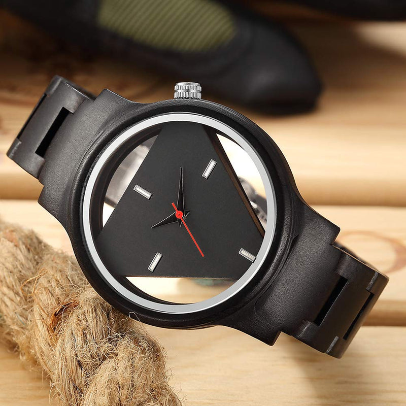 [Australia] - GORBEN Wooden Watches Inverted Geometric Triangle Zebra Wood Watch Mens Creative Quartz Wristwatch Hand-Made #Gorben320 