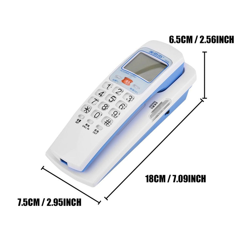 [Australia] - Trimline Corded Landline Phones with Caller ID & Backlit Dial, 30 Group Call Number Storage Inquiry, Crystal Big Button Fashion Extension Telephone for Home Office(White) White 
