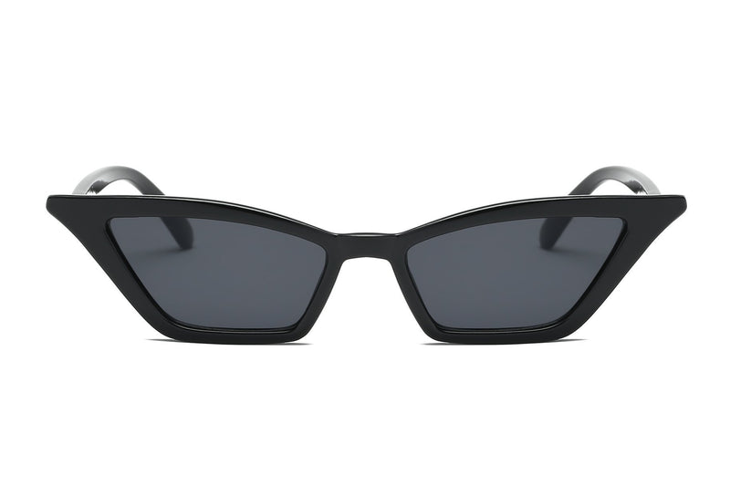[Australia] - FEISEDY Small Cat Eye Sunglasses Vintage Square Shade Women Eyewear B2291 Black/Smoke 53 Millimetres 