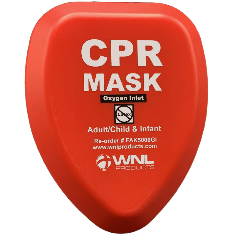 [Australia] - WNL Products FAK5000GI-RED Adult/Child & Infant Pocket CPR Rescue Resuscitation Mask Kit with One Way Valve and Belt Clip in Hard Red Case 