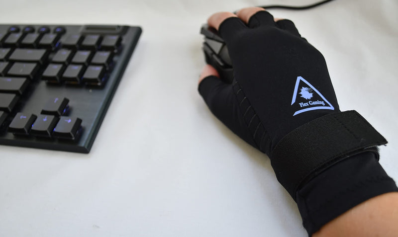 [Australia] - Flex Gaming Gloves - Copper Infused Compression Gamer Gloves With Adjustable Strap X-Large 