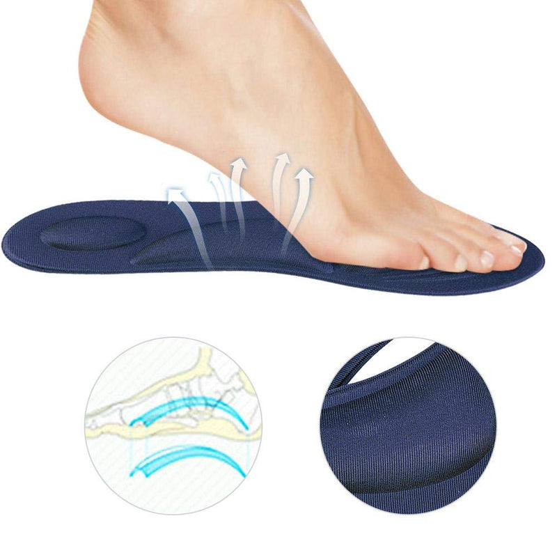 [Australia] - Alomejor Orthotic Insoles Full Length Comfortable Flat Feet Orthotic Inserts with Arch Support Best Shock Proof Shoes Pad Dark Blue Men 