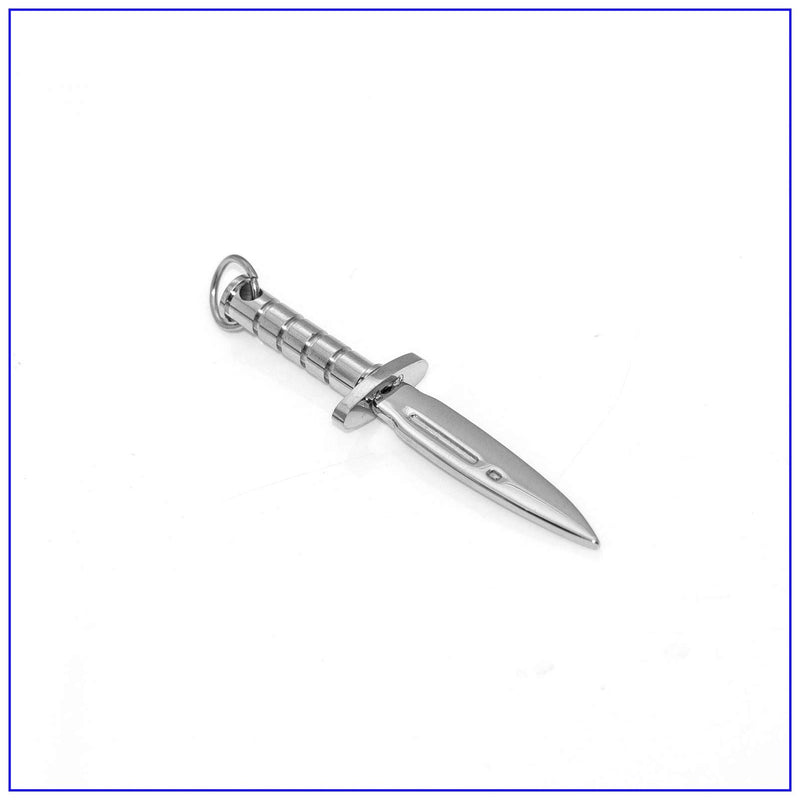 [Australia] - Fusamk Fashion Titanium Steel Dagger Tag Pendant Knife Necklace Steel Knife 