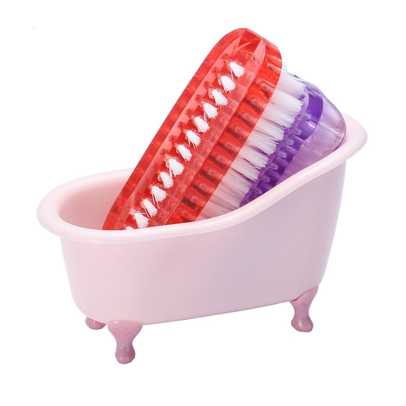 [Australia] - Nail Brush fingernail Brushes for Cleaning Hand Brushes for Nails fingernail Scrubber Hand Washing Brush Small Plastic Bathtub for Soap Pink 