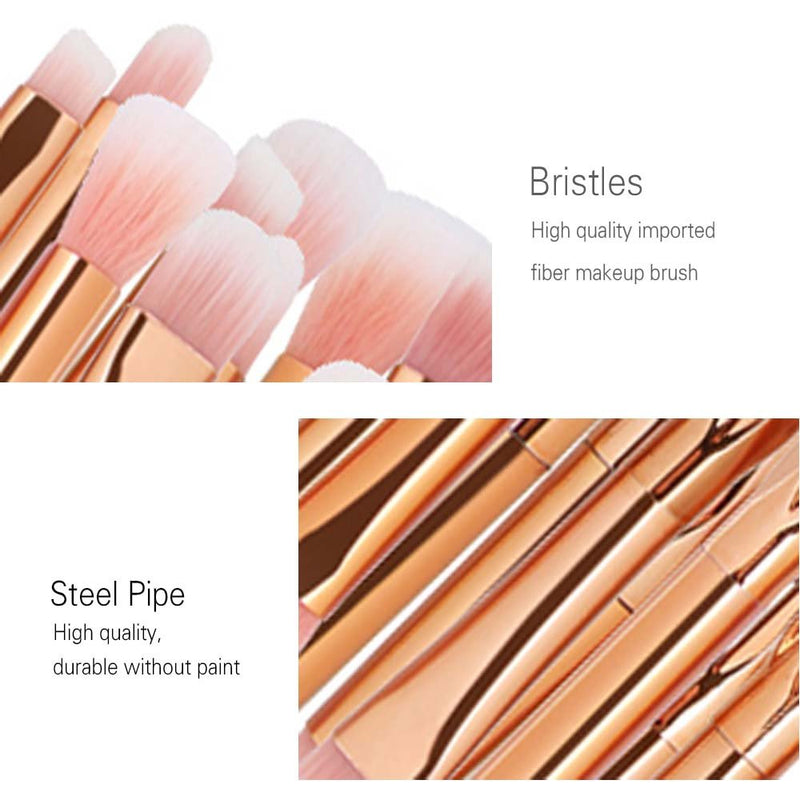 [Australia] - Eye Brush Set, 20 pcs Unicorn Eyeshadow Eyeliner Blending Crease Kit Makeup Brushes Make Up Foundation Eyebrow Eyeliner Blush Cosmetic Concealer Brushes (Rose Gold) 