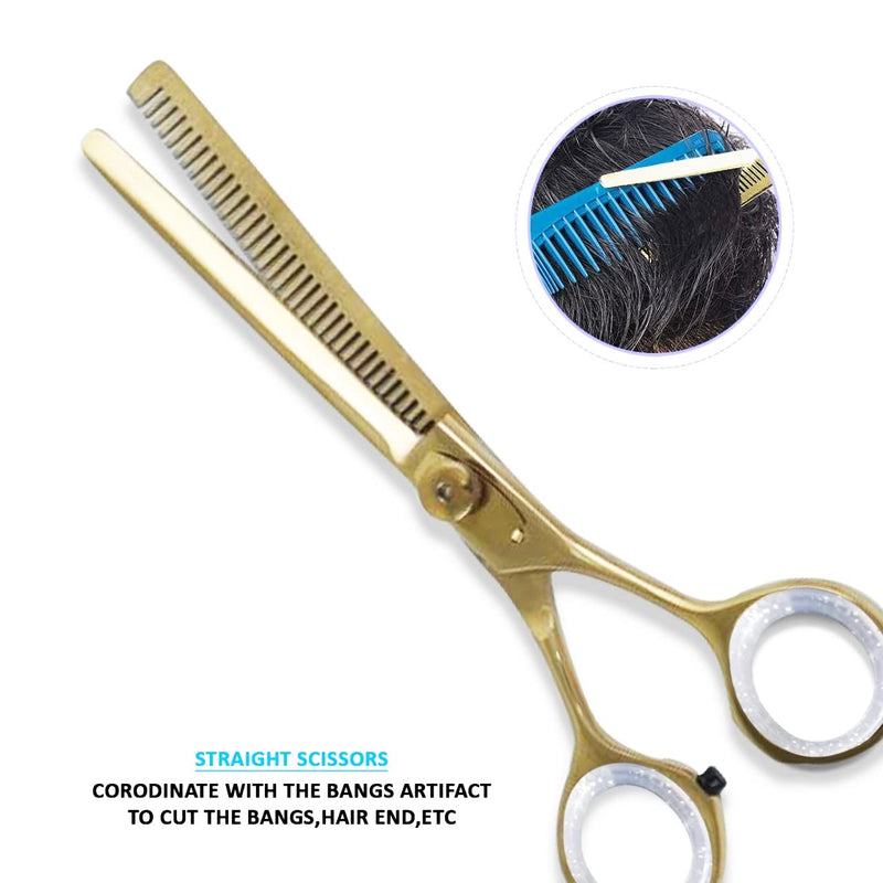 [Australia] - Professional Hairdressing Hair Thinning Scissor Barber Hairdresser Beautician Hair Salon Scissors (Barber Thinning Gold 6.0") Barber Thinning Gold 6.0" 