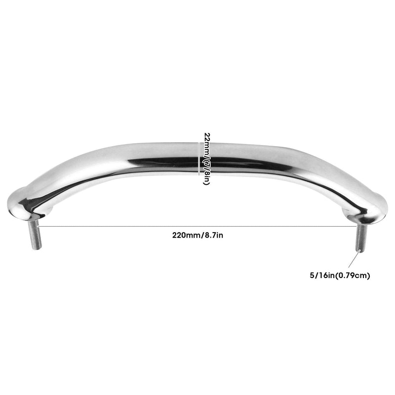 [Australia] - KIMISS Marine Handles for Boat,Stainless Steel Handle Door Grab Bar Handrail Oval Rail Grip for Hatch Deck(Silver) (220mm)//boat handrail 220mm 