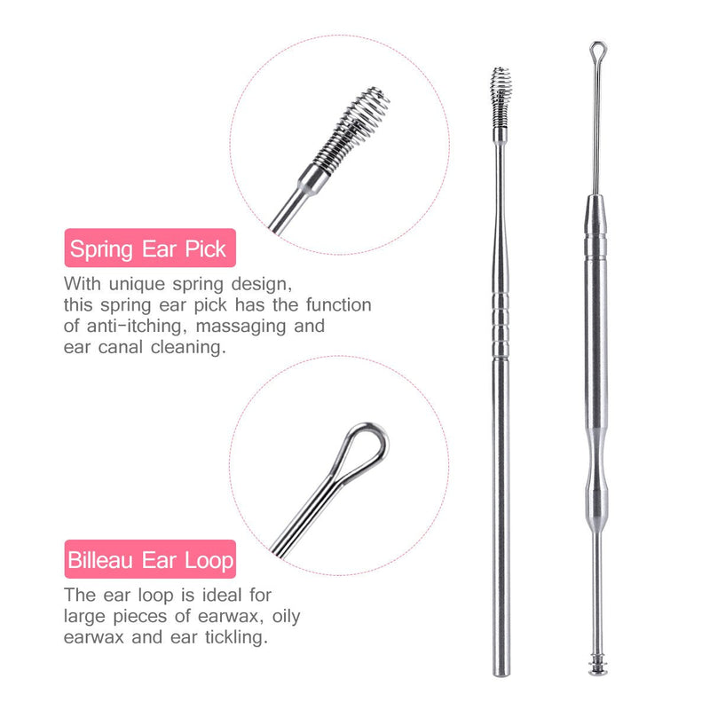 [Australia] - Ear Wax Removal Tool with Led Light for Kids - Toddlers, Infants, Baby and Adult by BonnyEars | Stainless Steel Earwax Remover Kit | Ear Pick Spoon Curette Tweezers Cleaning 