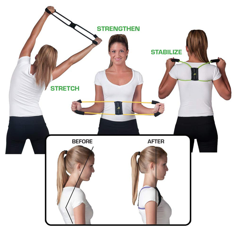 [Australia] - Posture Medic Dynamic Posture Brace for Neck, Upper and Lower Back - Long-Term Posture Correction Tool, Unlike Static Posture Correctors That Just Yank Shoulders Back, Large Plus Strength, Silver Large (Pack of 1) Large Silver Plus Strength 