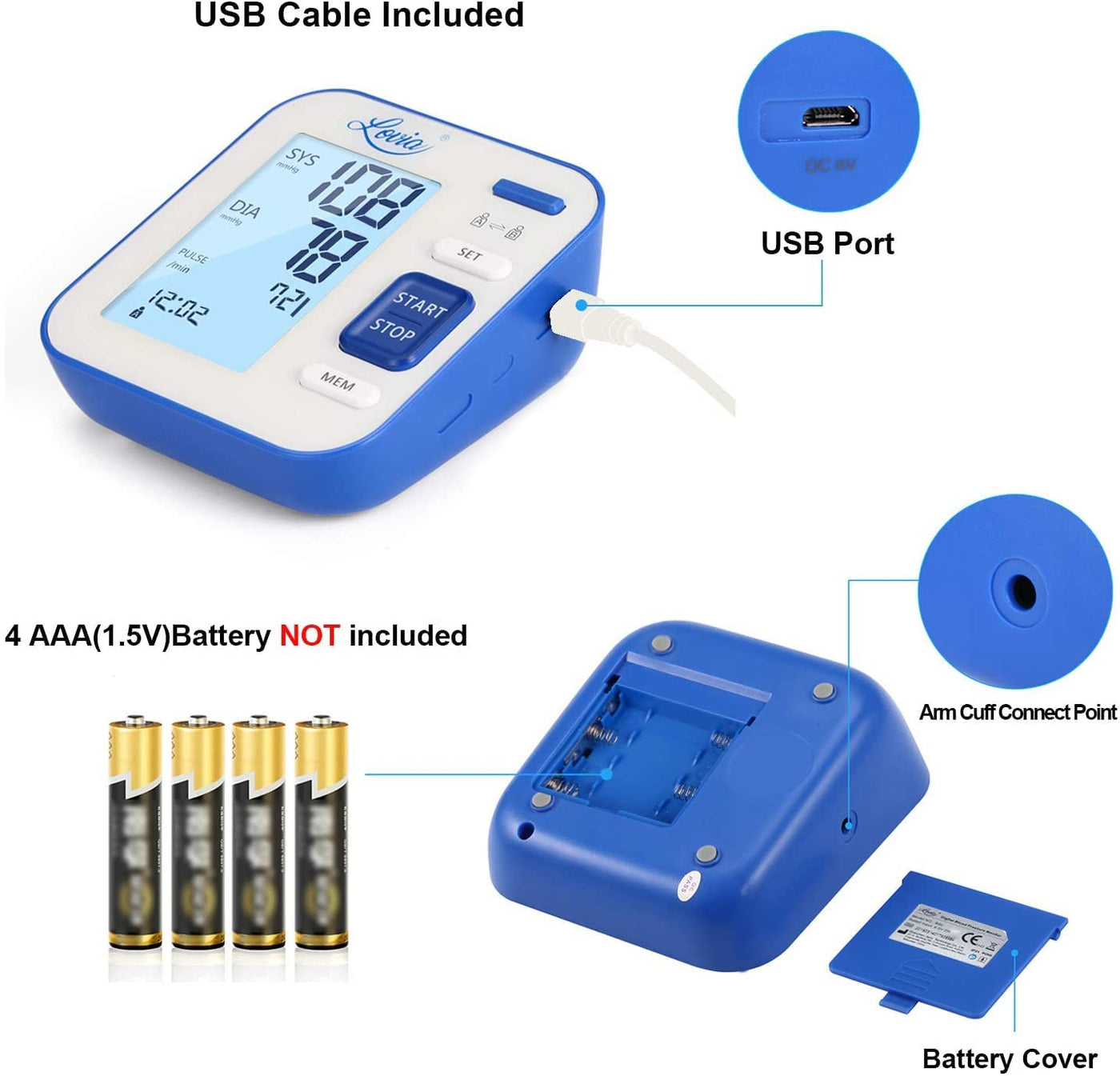 Lovia Blood Pressure Monitor-Automatic Upper Arm Blood Pressure Machine