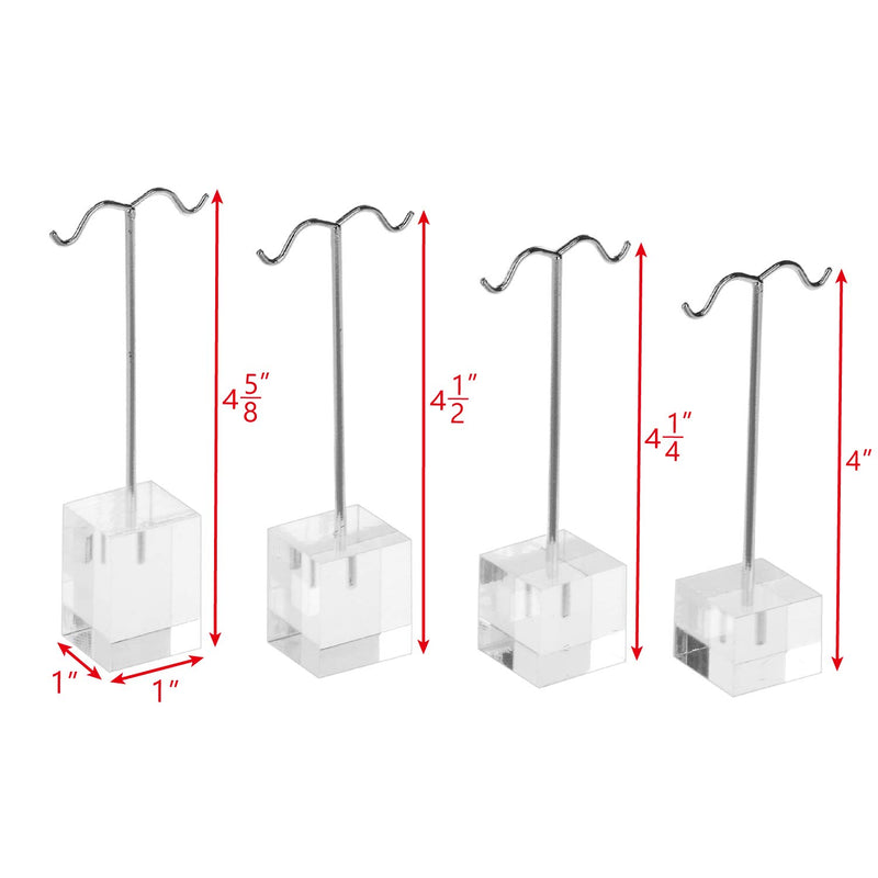 [Australia] - MOOCA 4 Pcs Set Acrylic Earring Display Stand Acrylic Earrings Holder, Countertop Earrings Display, T Stand Showcase Jewelry Display, Acrylic Jewelry Earrings Stand 