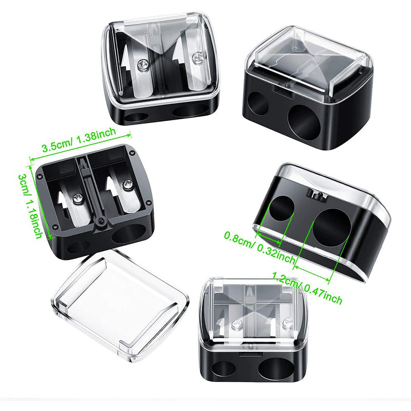 [Australia] - Make up Sharpeners 5 Pack, 2 Holes Dual Make up Double Pencil Sharpeners Crayon Sharpeners Multipack, Cosmetic Sharpener for Eyebrow Pencil/Eye Pencil/Eye Liner/Lip Liner/Brow Pencil 