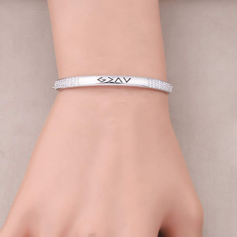 [Australia] - Zuo Bao Baptism Gift Christian Jewelry God is Greater Than The Highs and Lows Crystals Cross Adjustable Link Bracelets G>AV C-S 