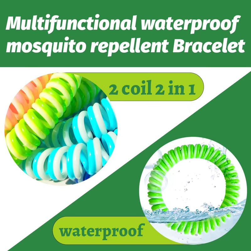 [Australia] - Mosquito Repellent Bracelet 12 Pack, PandyCare Insect, Midge & Mosquito Bands Wristbands for Adults, Kids & Baby - 2 Coils in 1, Waterproof, 100% Natural Plant Essential Oil, Deet Free with 300 Hours 