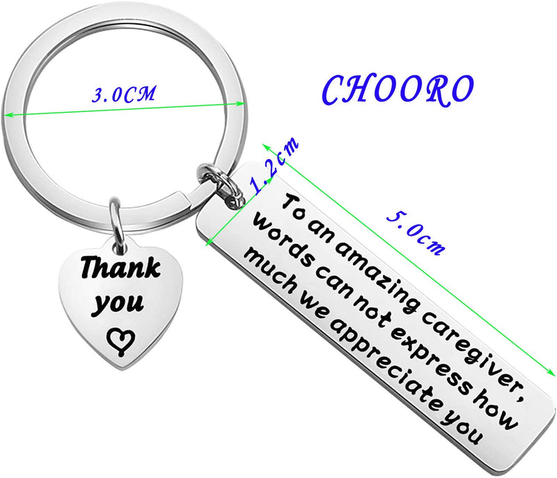 [Australia] - CHOORO Caregiver Gifts Daycare Provider Gift Nanny Gift to an Amazing Caregiver Keychain Babysitter Appreciation Gift Daycare Nurse Caregiver Gift 