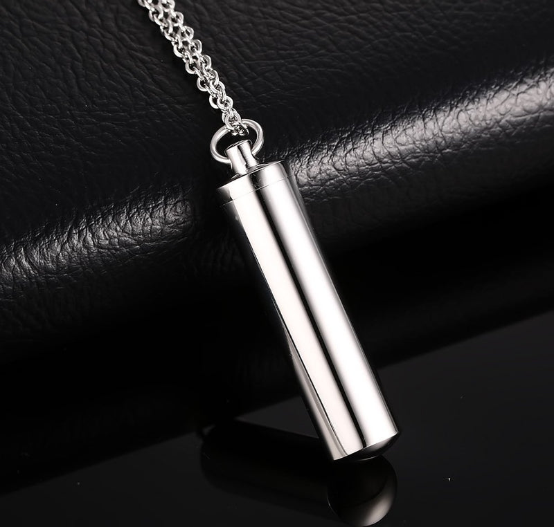 [Australia] - VNOX Pack of 2/3/4/5 -Unisex Customize Memorial Keepsake Stainless Steel Cylinder Cremation Ashes Necklace L-11MM*47MM(Plain) 1 piece 