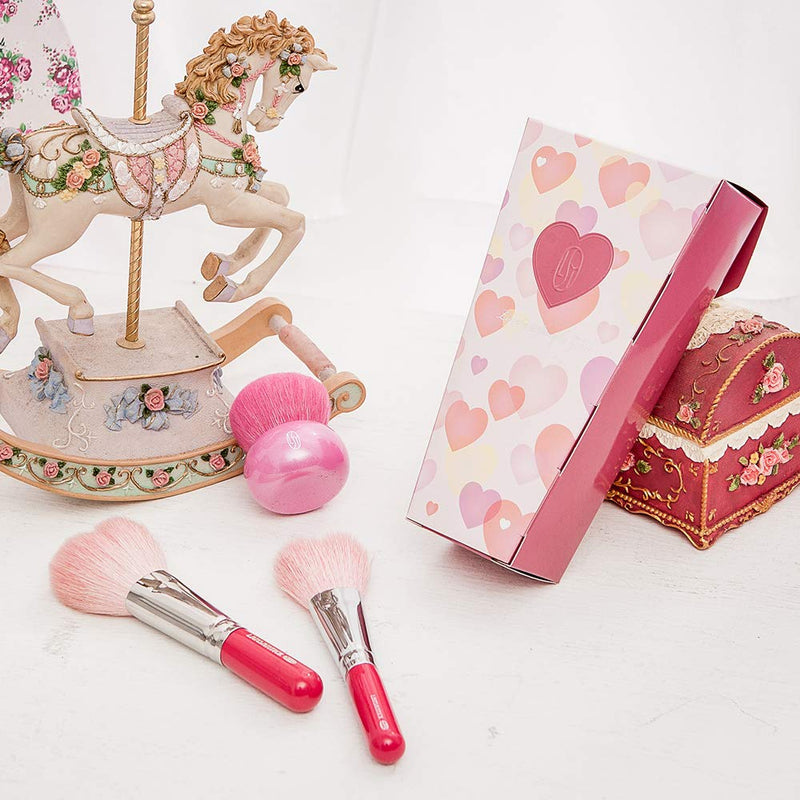 [Australia] - LSY Heart Brushes(Small),Special Heart Shape Design,Natural Goat Hair,Suitable for Blush and Powder.(Pink) Pink 