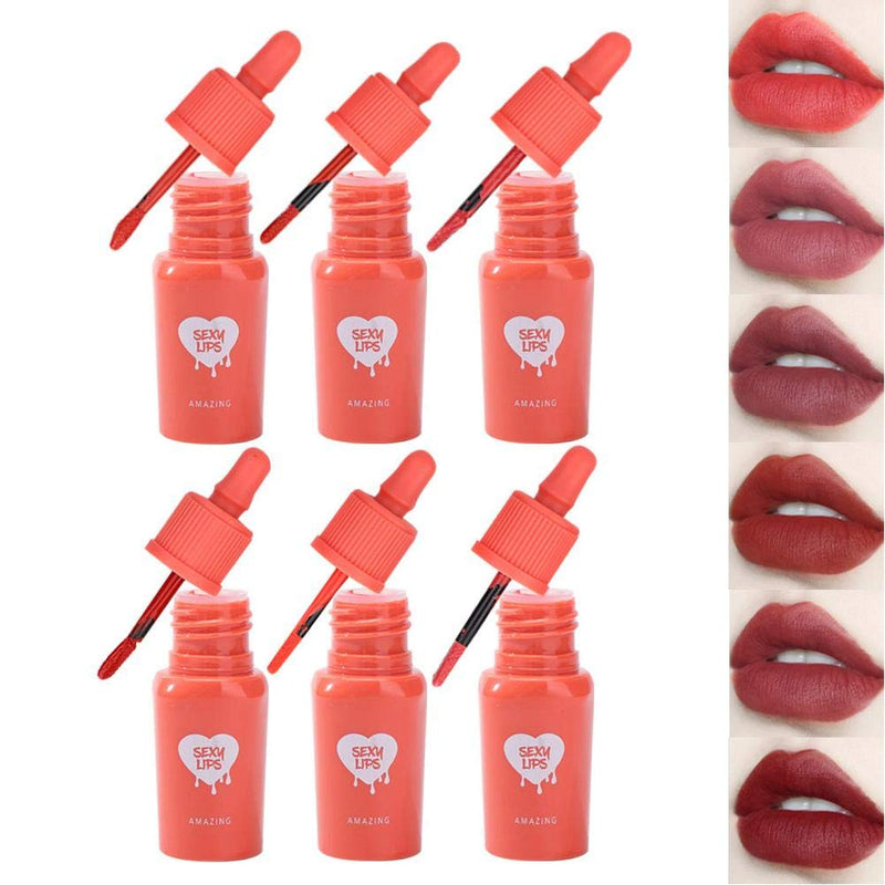 [Australia] - 6pcs/ set Makeup Lipstick Feeding Bottle Shape Long Lasting Lip Makeup Lipstick Set Lip Gloss Kit 