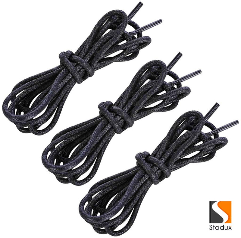 [Australia] - Round Waxed Shoelaces-For Oxford Shoes Round Dress Shoes Boots Leather Shoe Laces,2.5mm Width,80-100cm Length.… Length 100CM Black 