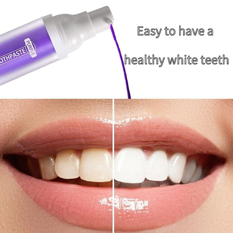 [Australia] - Purple Toothpaste for Teeth Whitening, Purple Corrector Toothpaste, Teeth Whitening Toothpaste, Teeth Cleaning Toothpaste Whitening Stain Removal Tooth 