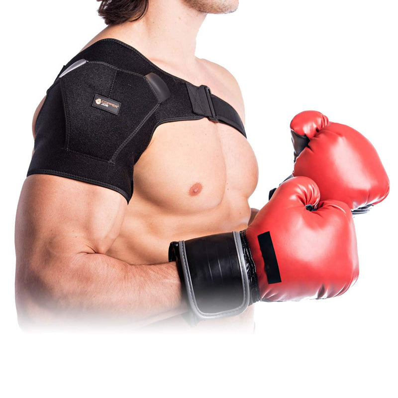 [Australia] - Copper Joe Adjustable Shoulder Brace For Men and Women Ultimate Copper Infused Recovery Compression Support for Torn Rotator Cuff, Tendonitis, Tears, Dislocation and Bursitis 