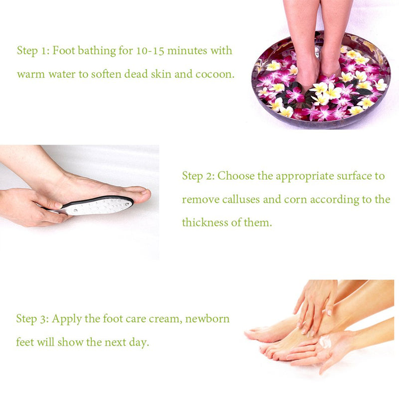[Australia] - BEZOX Professional Foot File Callus Remover, Double Sided Foot Scrubber for Cracked Heel and Foot Dead Skin - Heavy Duty Stainless Steel Pedicure Tool - W/Cloth Storage Bag & Gift Box Metal Foot File Silver 
