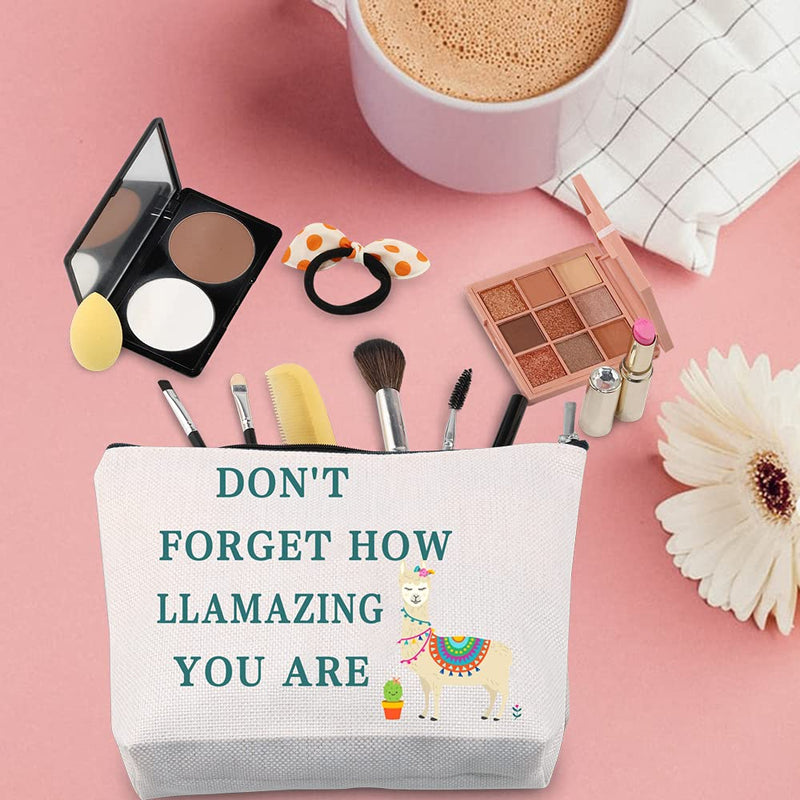 [Australia] - TSOTMO Llama Gift Never Forget How Llamazing You are Novelty Gift Alpaca Makeup Bag for Women Girls Cosmetic Bags Gifts Animal Lover Gift (LLAMAZING) 