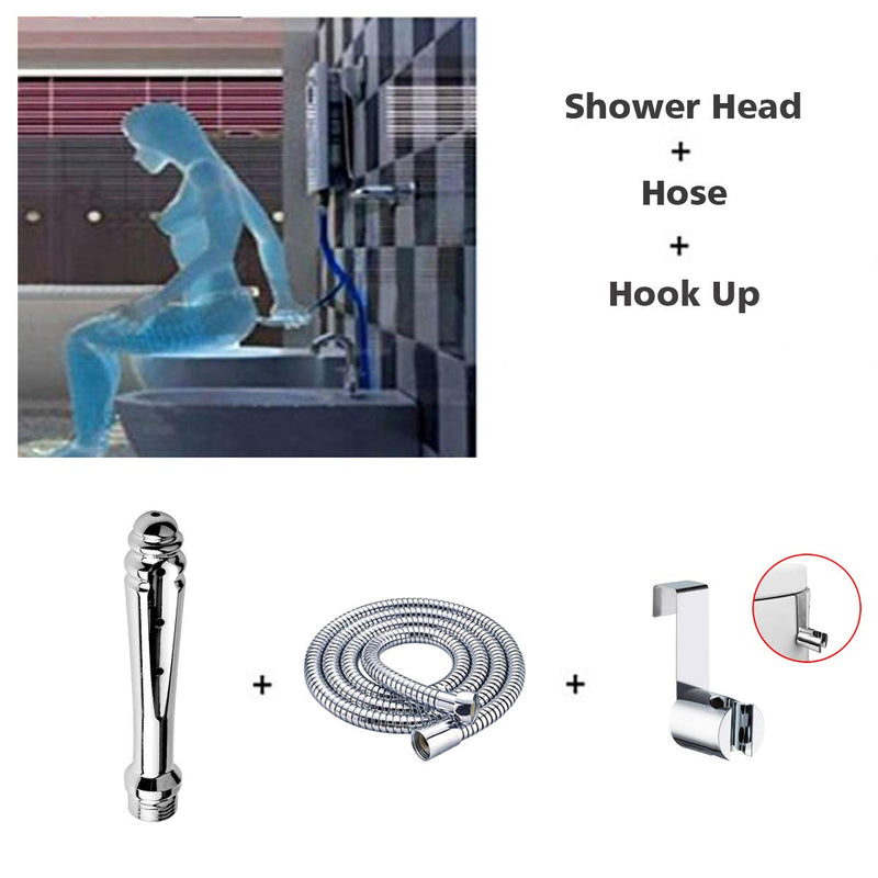[Australia] - Enema Cleansing Kit with Attachment Bathroom Handheld 59inch Shower Hose Enema Douche Bidet Cleaning System 