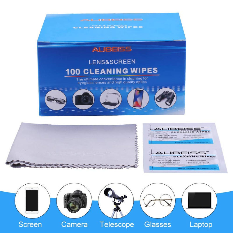 [Australia] - Pre-moistened Lens and Glass Cleaning Wipes?Portable Screen Wipes Travel Cleaner for Glasses, Camera, Cell Phone, Smartphone, Tablet and Other Delicate Surfaces (100 pack) 