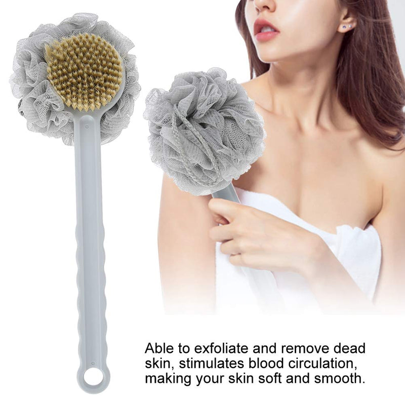 [Australia] - Soft Bath Brush with Bath Mesh Ball and Long Handle, Shower Exfoliating Cleaning Brush Back Scrubber, Luxurious Shower Experience, Dry/Wet Use, Perfect for Massaging and Cleaning Skin (Purple) Purple 
