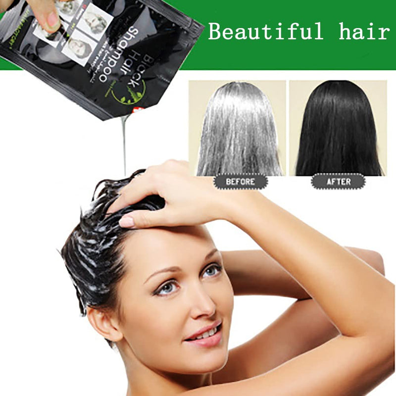[Australia] - Instant Hair Dye for Men Women- Black Hair Shampoo -Black Color - Simple to Use - Last 30 days - Natural Ingredients 10 Count (Pack of 1) 