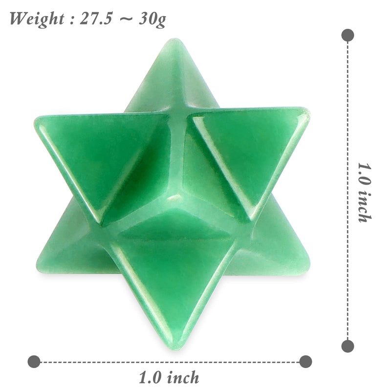 [Australia] - Hxswkk Green Aventurine Crystal Merkaba Stars Hand Carved Gemstones Therapy for Reiki Spiritual Energy Gifts 1inches 