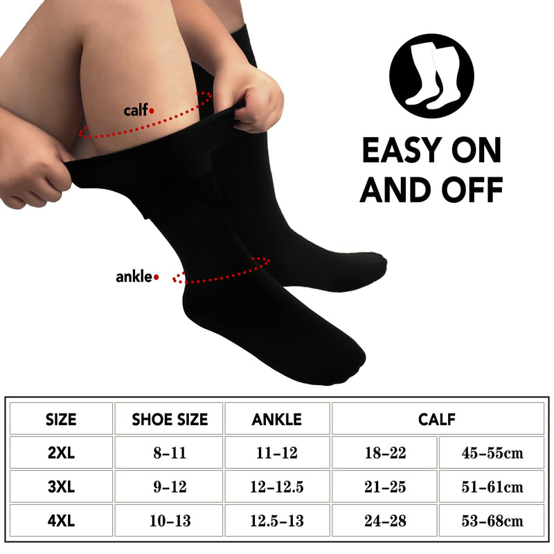 [Australia] - Plus Size Compression Socks Wide Calf for Women and Men 20-30 mmHg Extra Large for Circulation Support Recovery 01-heart XX-Large 