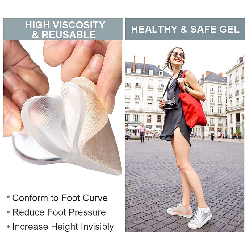 [Australia] - Sumifun Heel Lift Inserts, 4-Layer 1 Inch Gel Shoe Heels Inserts for Women, Adjustable Orthopedic Heel Pads for Heel Pain and Leg Length Discrepancies, Heel Cups 1/4" 1/2" 3/4" (Size S, 1 Pair) 