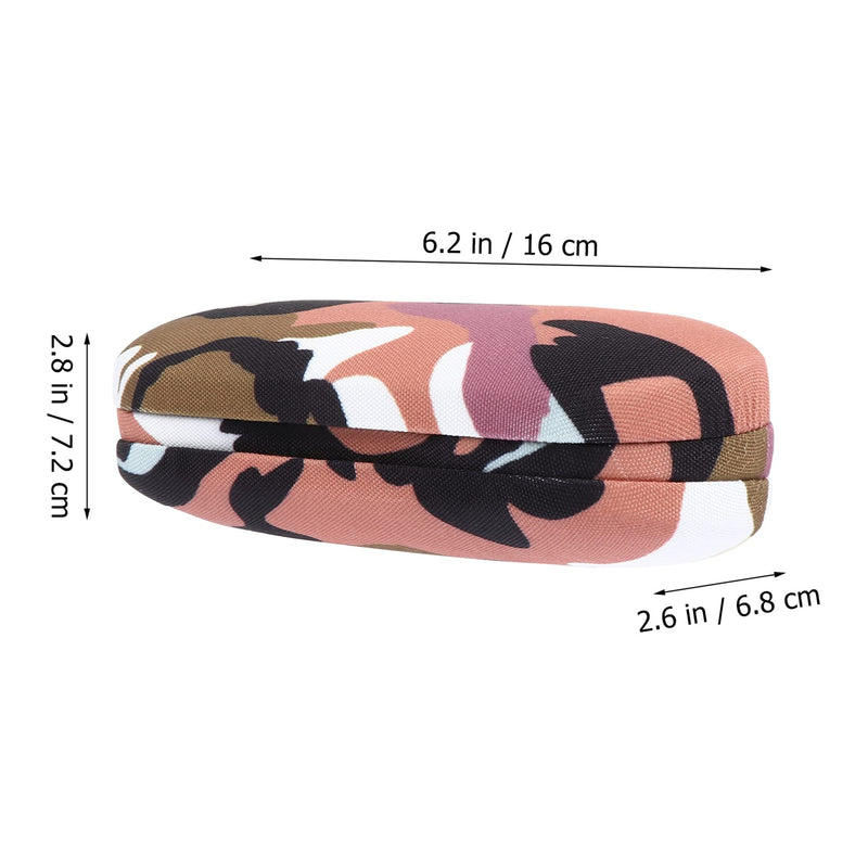 [Australia] - Hemoton Portable Contact Lens Case Glasses Case 2 in 1 Double Sided Contact Lens Box Holder Container Sunglasses Pouches with Built- in Mirror for Men Women Camouflage 