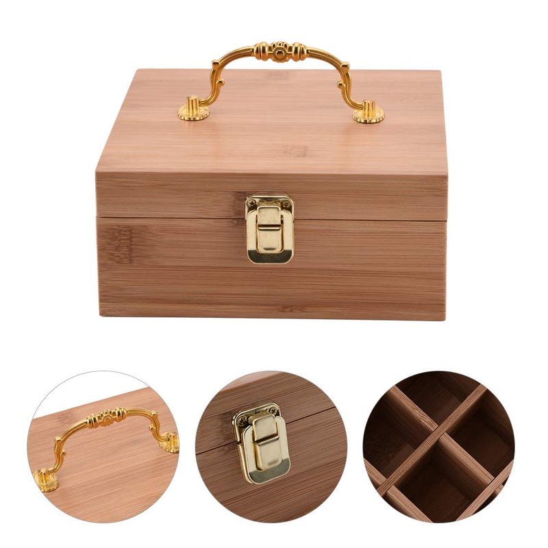 [Australia] - PhantomSky 25 Slots Wooden Aromatherapy Essential Oil Carrying Case, Natural Bamboo Essential Oil Organizer Storage Box Case Display Holder for Travel and Presentations Gift Box #1 