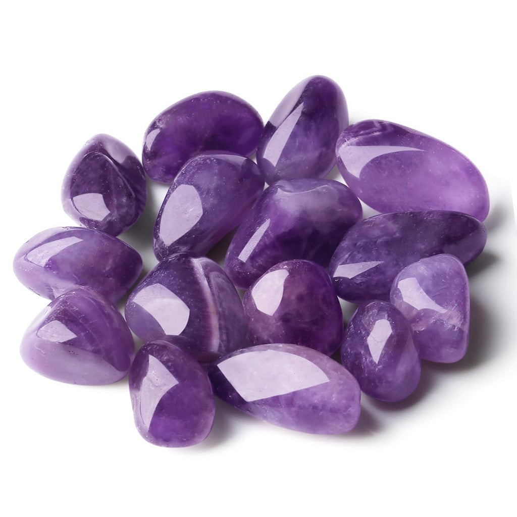 [Australia] - XIANNVXI Amethyst Crystal Stones Natural Irregular Polished Tumbled Stones Bulk Crystals Gemstones Vase Filler Decorative Stones Reiki Palm Energy Stones 100 Gram A - Amethyst 